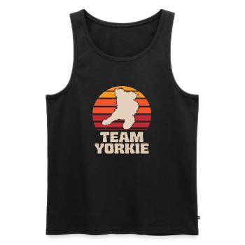 Yorkshire Terrier Retro Team Yorkie - Men's Premium Organic Tank Top - black - Front - AI Model Male 178 light (178cm)