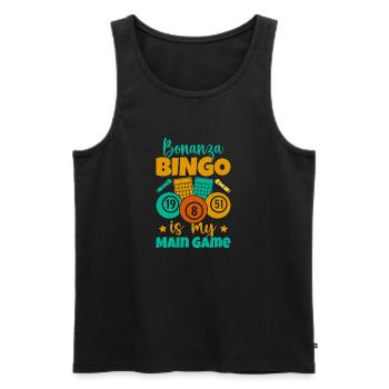 Bingo Game Bonanza Is My Game Bingo - Men's Premium Organic Tank Top - black - Front - AI Model Male 178 light (178cm)