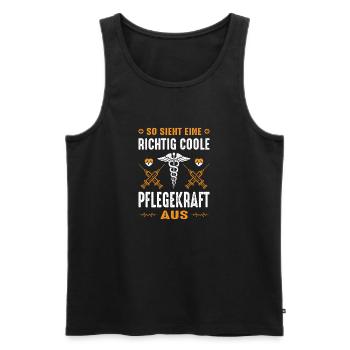 Pflegerin Geschenke Pflege Lustig Krankenpflegerin - Männer Premium Bio Tank Top - Schwarz - Vorne - Michal (187cm)