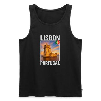 Lisbonne - Débardeur bio Premium Homme - noir - Devant - Michal (187cm)