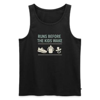 Laufende Mama, Papa, Joggende Eltern - Männer Premium Bio Tank Top - Schwarz - Vorne - AI Model Male 178 light (178cm)