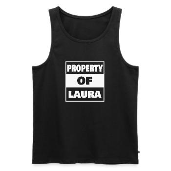 Laura as a first name - Men's Premium Organic Tank Top - black - Front - AI Model Male 178 light (178cm)