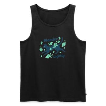 Katzenpfad durchs Blattmeer - Männer Premium Bio Tank Top - Schwarz - Vorne - AI Model Male 178 light (178cm)