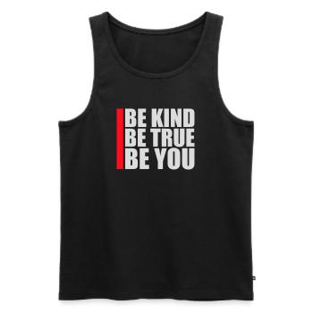 Be Kind Be True Be You Inspirational Self-Love - Men's Premium Organic Tank Top - black - Front - AI Model Male 178 light (178cm)