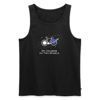 Cosmic Bike Orbit - Men's Premium Organic Tank Top - black - Front - AI Model Male 178 light (178cm)