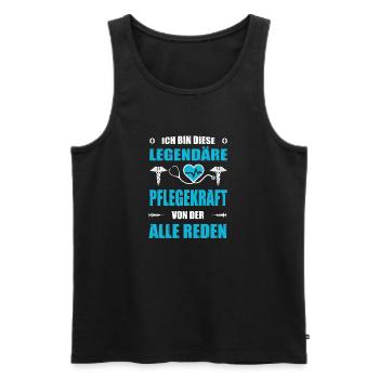 Pflegerin Geschenke Pflege Lustig Krankenpflegerin - Männer Premium Bio Tank Top - Schwarz - Vorne - Michal (187cm)