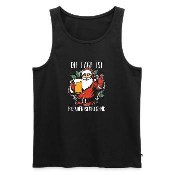 Weihnachtsmann Weihnachtszeit Bier Saufen Weihnach - Männer Premium Bio Tank Top - Schwarz - Vorne - AI Model Male 178 light (178cm)