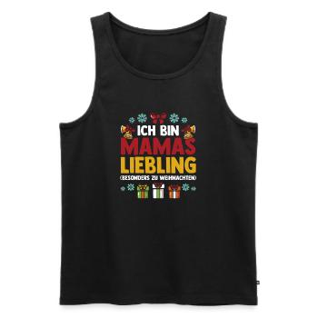 Weihnachtsmann Mamas Liebling Weihnachten - Männer Premium Bio Tank Top - Schwarz - Vorne - Michal (187cm)