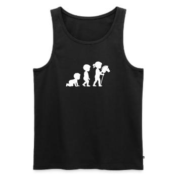 Hobby Horsing - Männer Premium Bio Tank Top - Schwarz - Vorne - AI Model Male 178 light (178cm)