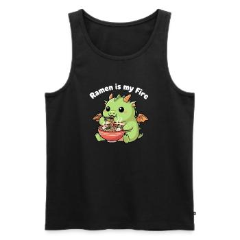 Ramenfeuer Drache – Nudeln mit Feuer - Männer Premium Bio Tank Top - Schwarz - Vorne - AI Model Male 178 light (178cm)