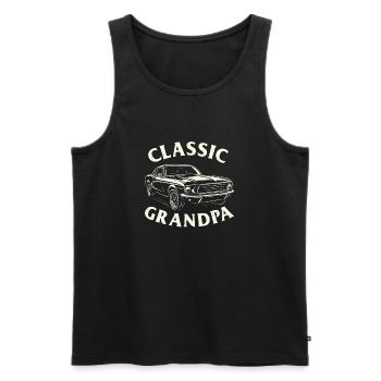 Grand-père classique Humour drôle d’amateur de voitures à l’ancienne - Débardeur bio Premium Homme - noir - Devant - Michal (187cm)