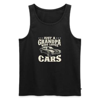 Nur ein Opa, der Autos liebt, lustiger Autoliebhaber - Männer Premium Bio Tank Top - Schwarz - Vorne - Michal (187cm)