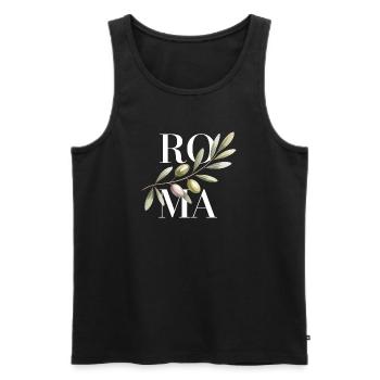 ROMA – Olive Branch - Männer Premium Bio Tank Top - Schwarz - Vorne - AI Model Male 178 light (178cm)