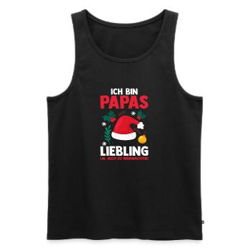 Weihnachtsmann Papas Liebling Weihnachten - Männer Premium Bio Tank Top - Schwarz - Vorne - Michal (187cm)