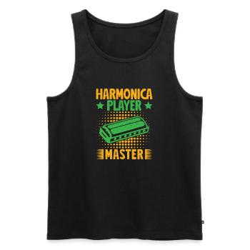 Funny Harmonica Player Master Harmonica - Männer Premium Bio Tank Top - Schwarz - Vorne - AI Model Male 178 light (178cm)