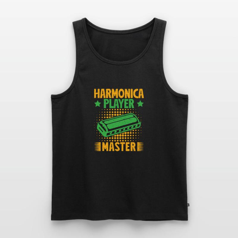 Funny Harmonica Player Master Harmonica Männer Premium Bio Tank Top