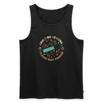 Adulting Loading Party - Men's Premium Organic Tank Top - black - Front - Michal (187cm)