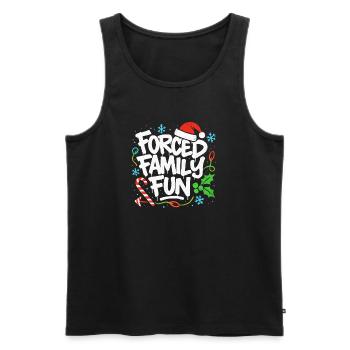 Forced Family Fun Christmas Time Christmas Humor - Men's Premium Organic Tank Top - black - Front - AI Model Male 178 light (178cm)