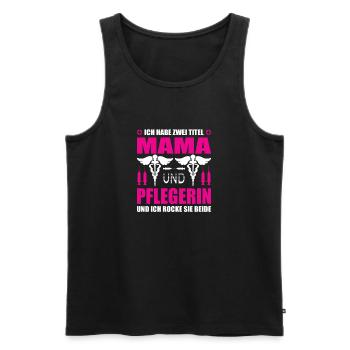Maman et aidante - Débardeur bio Premium Homme - noir - Devant - Michal (187cm)