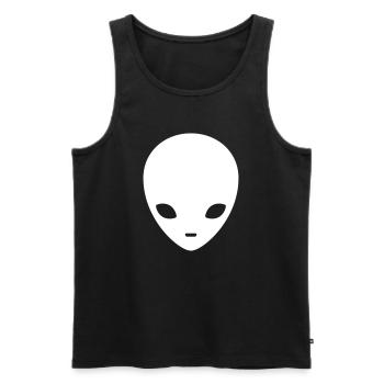 Cosmic Alien Silhouette Minimal - Men's Premium Organic Tank Top - black - Front - AI Model Male 178 light (178cm)