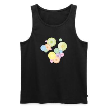 Pastel rosettes – decorative fan structure - Men's Premium Organic Tank Top - black - Front - Michal (187cm)