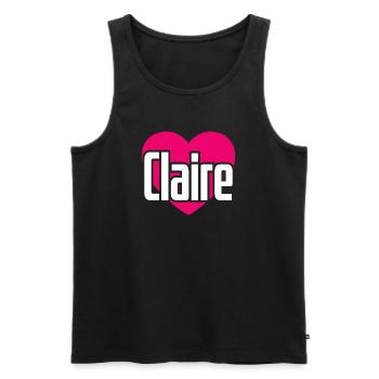 J’aime Claire Coeur Rose J’aime Claire - Débardeur bio Premium Homme - noir - Devant - Michal (187cm)