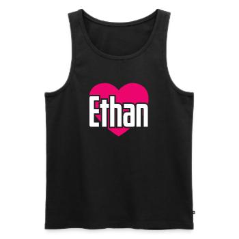 I Love Ethan Pinkes Herz Ich liebe Ethan - Männer Premium Bio Tank Top - Schwarz - Vorne - AI Model Male 178 light (178cm)