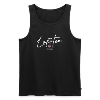 Lofoten - Norway Flag - Norge - Norwegen - Men's Premium Organic Tank Top - black - Front - Michal (187cm)