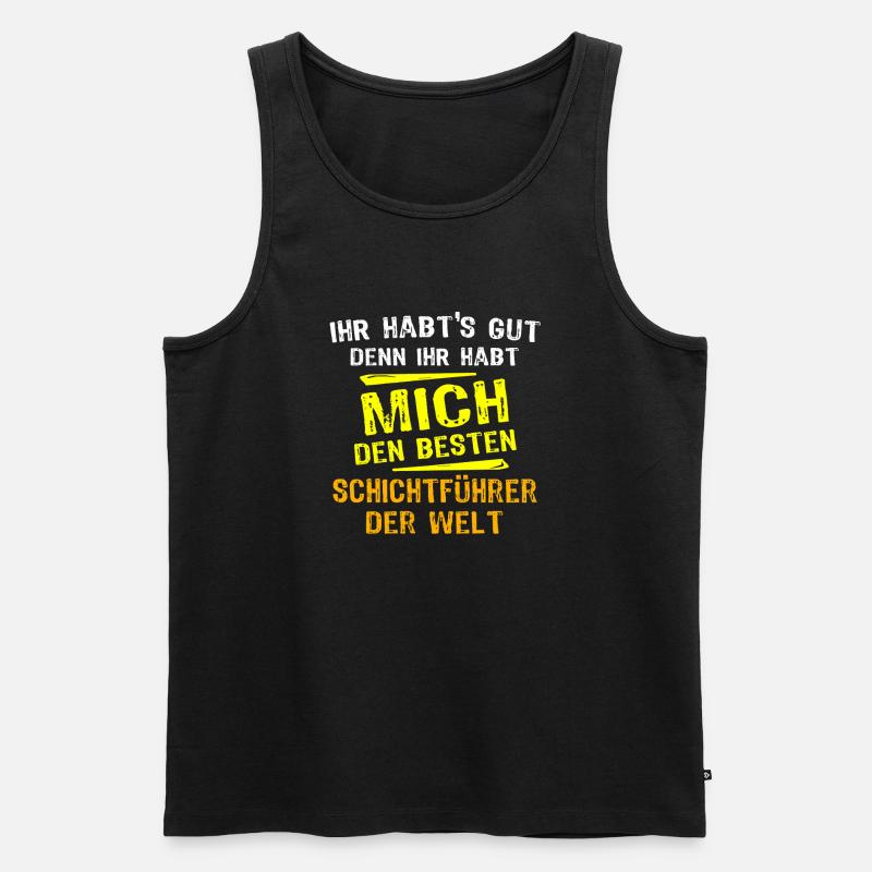 Schichtführer Geschenk - Männer Premium Bio Tank Top - Schwarz