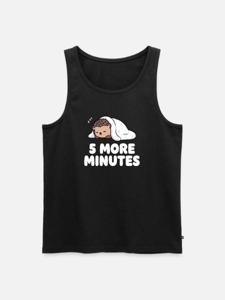 5 more minutes sleep hedgehog - Men's Premium Organic Tank Top - black