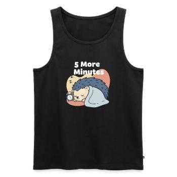 Encore 5 minutes à dormir hérisson - Débardeur bio Premium Homme - noir - Devant - Michal (187cm)