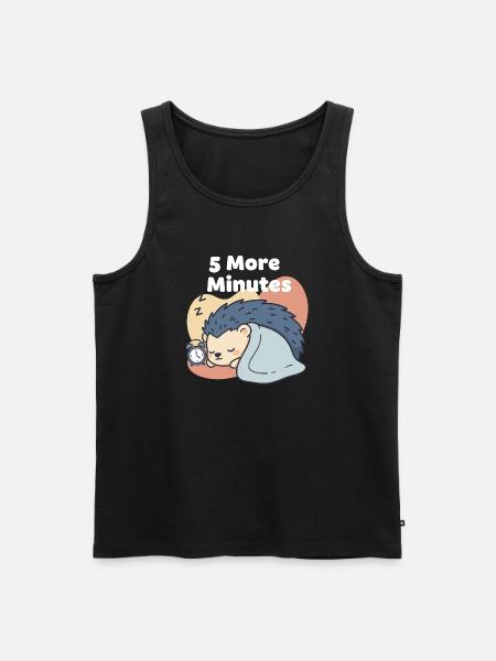 5 More Minutes Schlafender Igel - Männer Premium Bio Tank Top - Schwarz