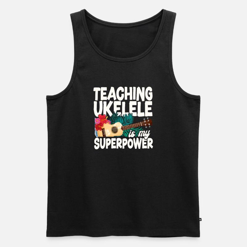 Hawaiian Ukulele Uke Teaching - Männer Premium Bio Tank Top - Schwarz