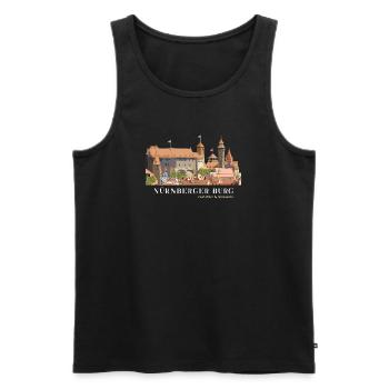 Nuremberg Castle Hand Drawing - Men's Premium Organic Tank Top - black - Front - AI Model Male 178 light (178cm)