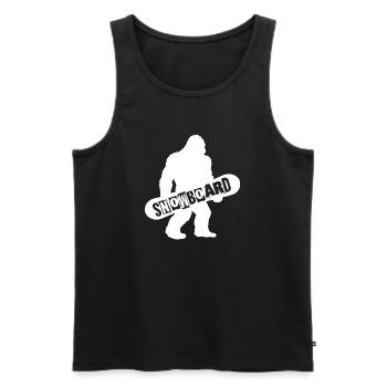 Bigfoot Snowboard Silhouette - Débardeur bio Premium Homme - noir - Devant - AI Model Male 178 light (178cm)
