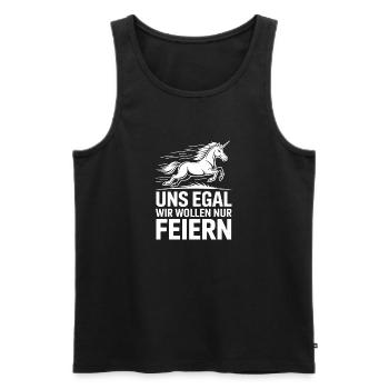  Uns Egal Wir Wollen Nur Feiern Einhorn Party - Männer Premium Bio Tank Top - Schwarz - Vorne - Michal (187cm)