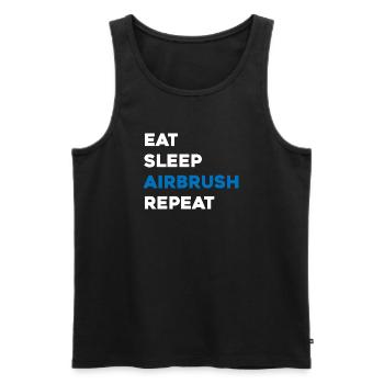 Eat, Sleep Airbrush Repeat – Scale Model Builder - Männer Premium Bio Tank Top - Schwarz - Vorne - AI Model Male 178 light (178cm)