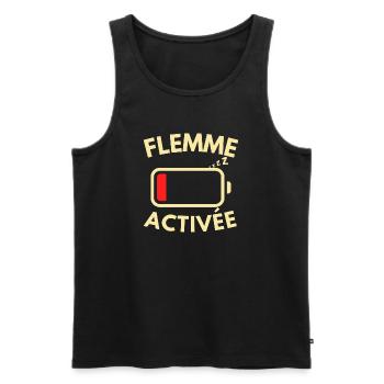 Flemme Activated Low Battery Level - Men's Premium Organic Tank Top - black - Front - Michal (187cm)