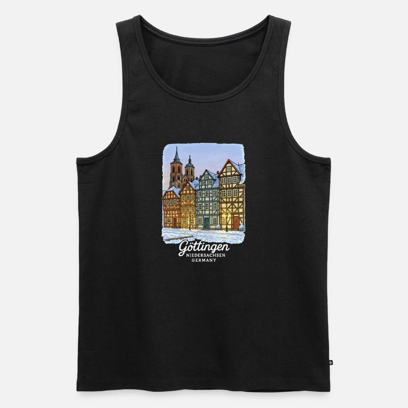 Göttingen - Männer Premium Bio Tank Top - Schwarz