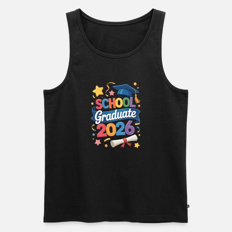 Schulabsolvent 2026 Zitat - Männer Premium Bio Tank Top - Schwarz