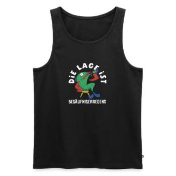 The location is drunken fish - Men's Premium Organic Tank Top - black - Front - Michal (187cm)
