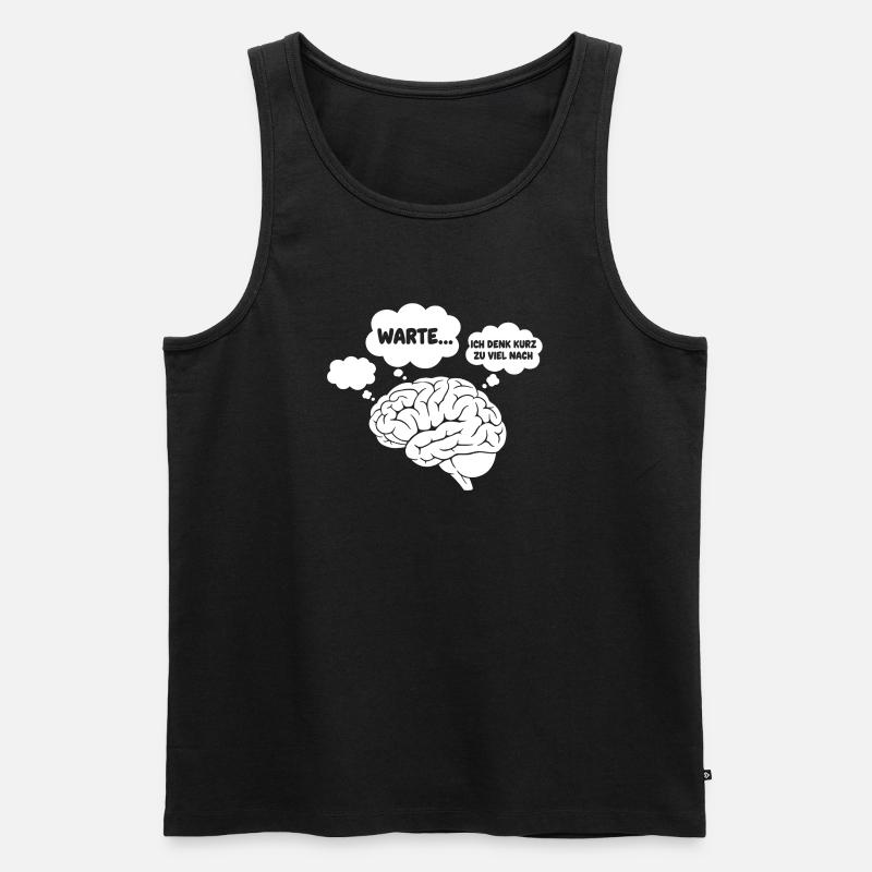 GehirnGedanken Comic - Männer Premium Bio Tank Top - Schwarz