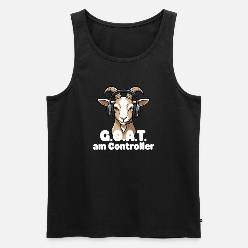 GOAT on the controller - Men's Premium Organic Tank Top - black