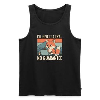 Ich probier's mal – Fuchs Laptop Humor - Männer Premium Bio Tank Top - Schwarz - Vorne - AI Model Male 178 light (178cm)
