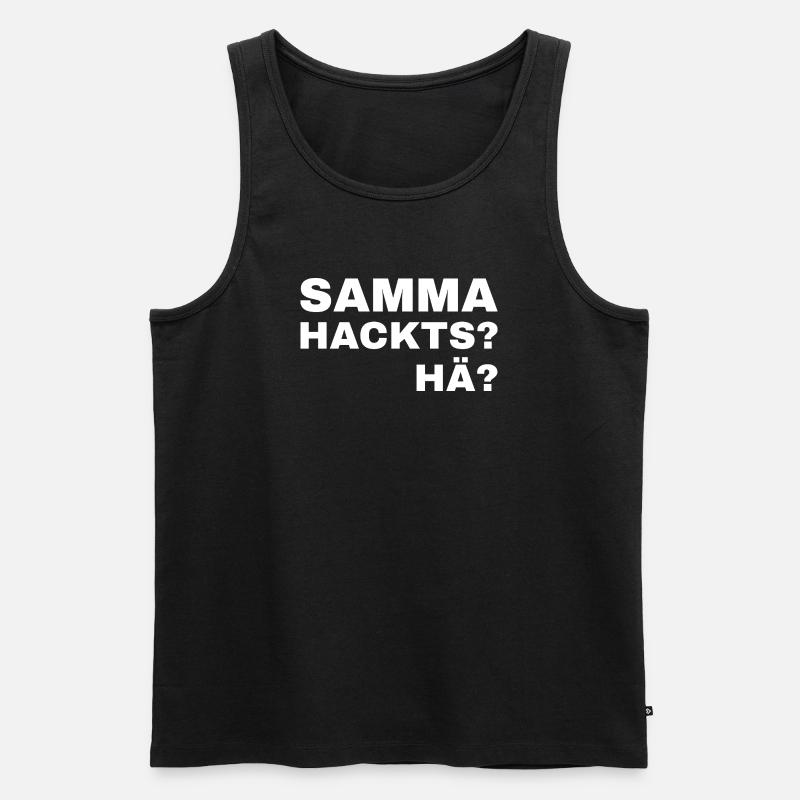 samma hacks hä - Männer Premium Bio Tank Top - Schwarz