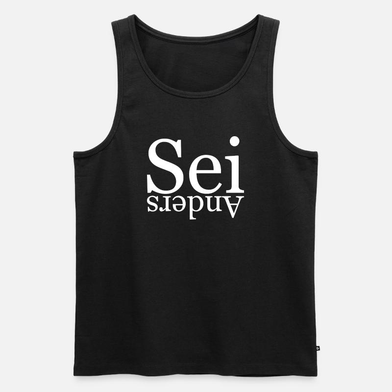 Sei anders - Männer Premium Bio Tank Top - Schwarz