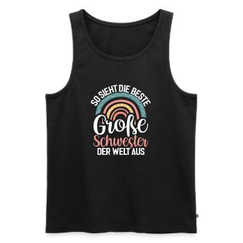 This is what the best big sister in the world looks like - Men's Premium Organic Tank Top - black - Front - Michal (187cm)