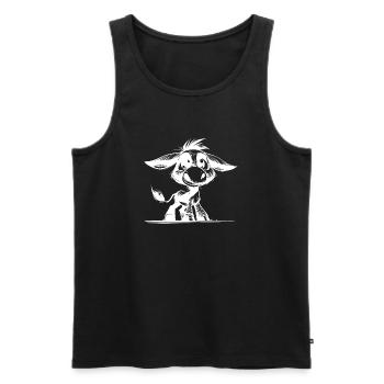 Cute Kids Donkey Funny Pencil Drawing - Men's Premium Organic Tank Top - black - Front - AI Model Male 178 light (178cm)