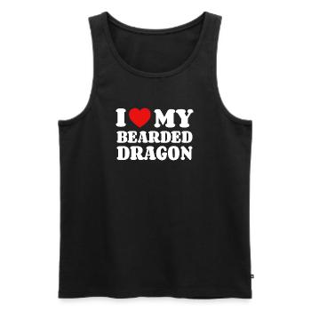 J’aime mon dragon barbu, dragon barbu, propriétaire de dragon barbu. - Débardeur bio Premium Homme - noir - Devant - Michal (187cm)