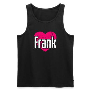 I Love Frank Pink Heart I Love Frank - Men's Premium Organic Tank Top - black - Front - AI Model Male 178 light (178cm)